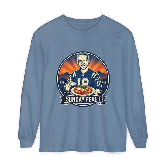 Sunday Feast Football Long Sleeve Tee — Game Day Tailgate Shirt