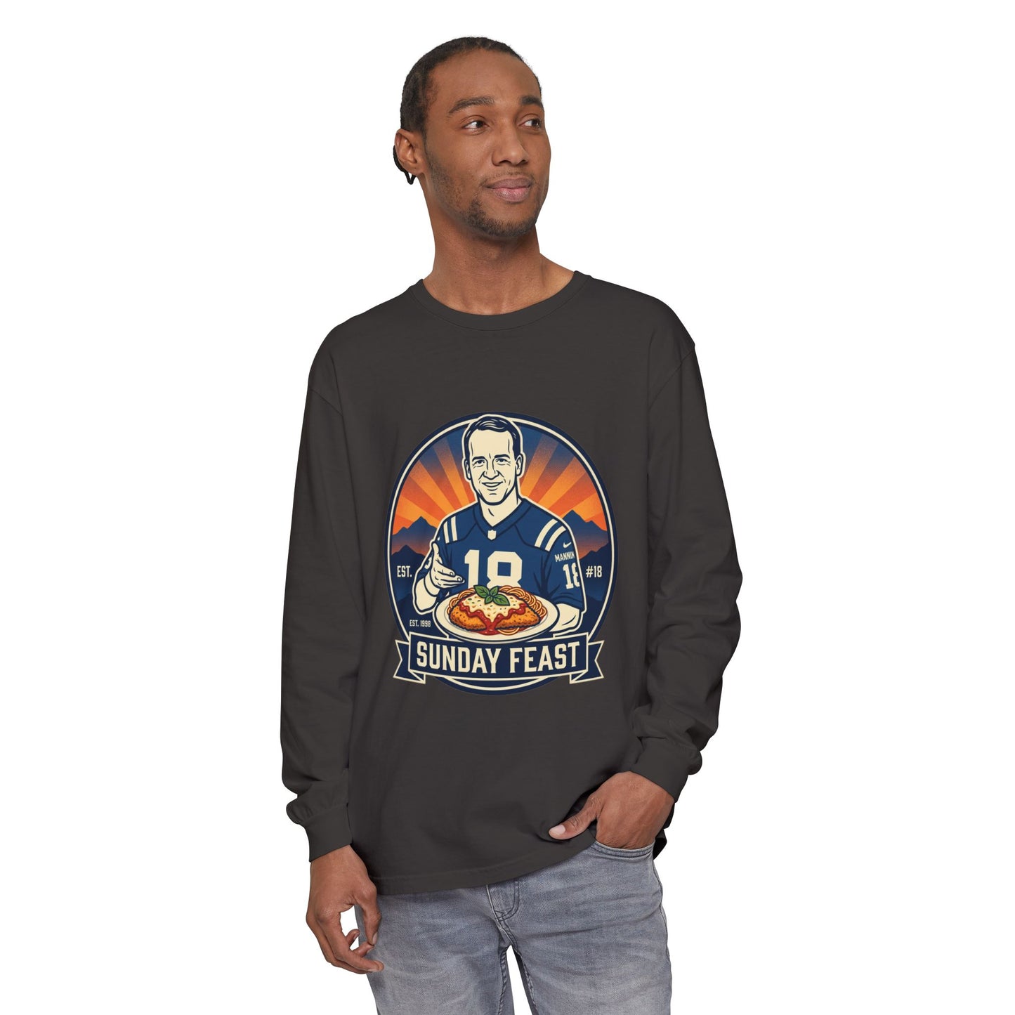 Sunday Feast Football Long Sleeve Tee — Game Day Tailgate Shirt