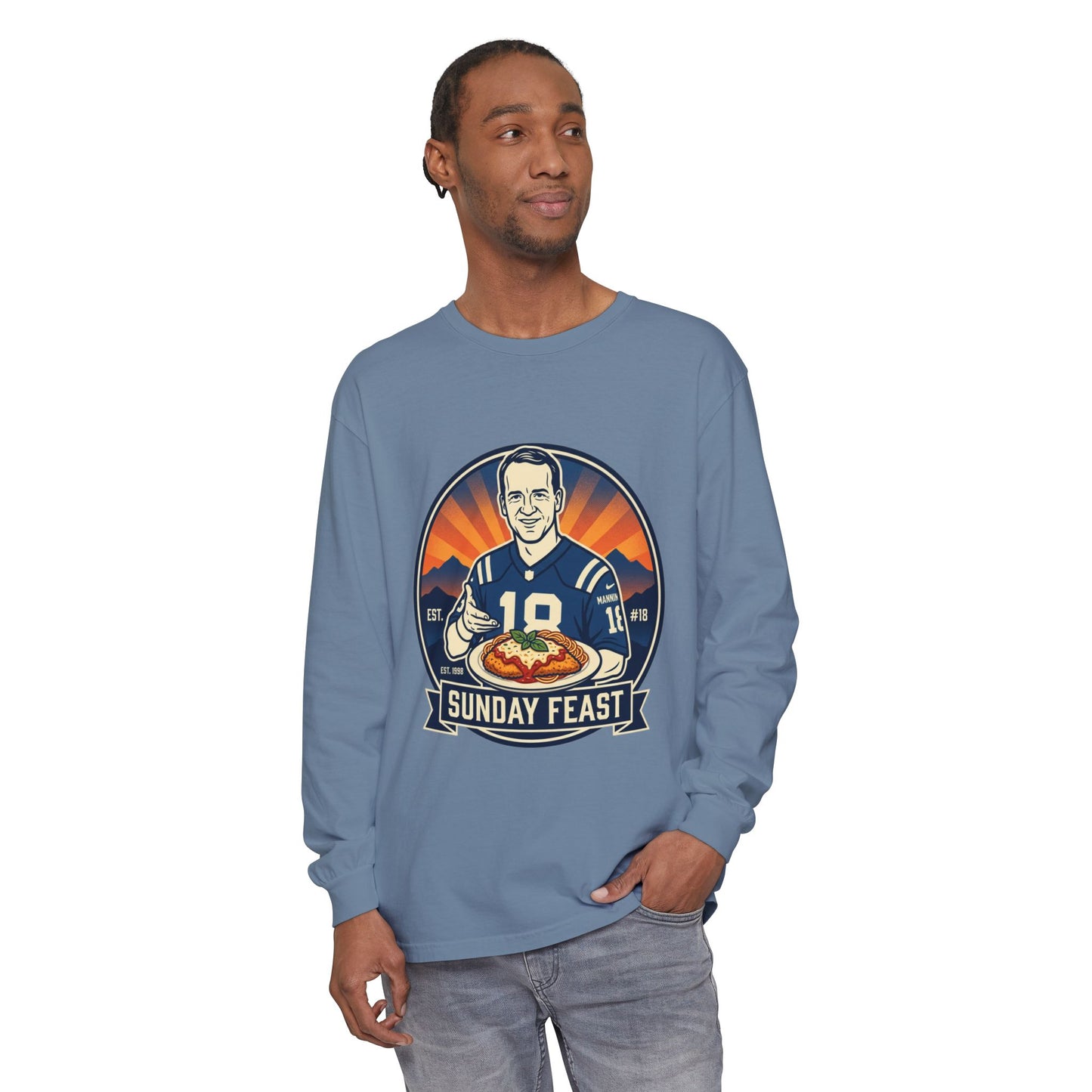 Sunday Feast Football Long Sleeve Tee — Game Day Tailgate Shirt