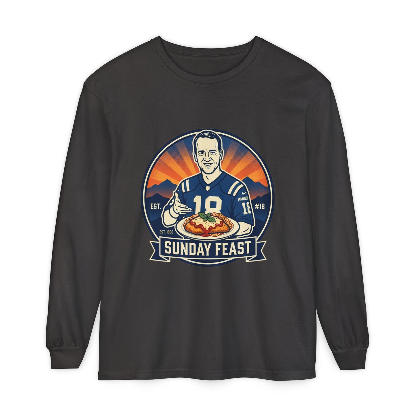 Sunday Feast Football Long Sleeve Tee — Game Day Tailgate Shirt